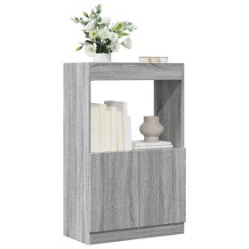 Aparador de madera de ingeniería gris Sonoma 63x33x100 cm en Librerías y estanterías | Comprar online en Foro24