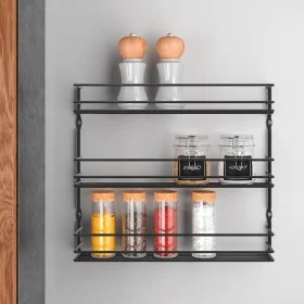 Metaltex Pepito 3-tier black wall spice rack by Metaltex, spice racks - Ref: Foro24-443432, Price: 27,48 €, Discount: %