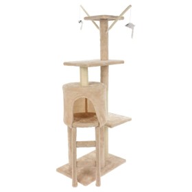 Pets Collection Torre rascador para gatos 45x30x110 cm beige
