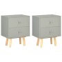 Nachttische 2 Stück massives Kiefernholz grau 40x30x50 cm von vidaXL, Nachttische - Ref: Foro24-285227, Preis: 107,94 €, Raba...