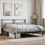 Estructura de cama con cabecero metal negro 120x200 cm de vidaXL, Camas y somieres - Ref: Foro24-372275, Precio: 86,77 €, Des...