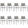 9-teiliges synthetisches Rattan anthrazitgraues Garten-Esszimmerset von vidaXL, Gartensets - Ref: Foro24-3072510, Preis: 457,...