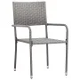 9-teiliges synthetisches Rattan anthrazitgraues Garten-Esszimmerset von vidaXL, Gartensets - Ref: Foro24-3072510, Preis: 457,...