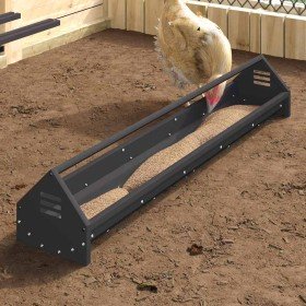 Canalón de alimentación para pollos Negro 108 x 20,5 x 20 cm