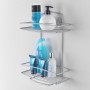 Metaltex 2-tier shower shelf Onda silver by Metaltex, Bathtub trays - Ref: Foro24-443452, Price: 22,40 €, Discount: %