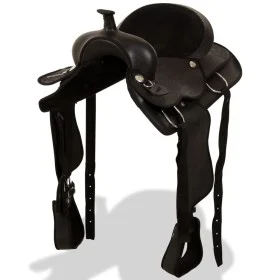 Westernsattel, Zaumzeug und Echtleder-Brustpanzer 17" schwarz von vidaXL, Rahmen - Ref: Foro24-91354, Preis: 224,43 €, Rabatt: %
