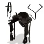 Western saddle, bridle and real leather breastplate 17" black by vidaXL, Frames - Ref: Foro24-91354, Price: 224,43 €, Discoun...