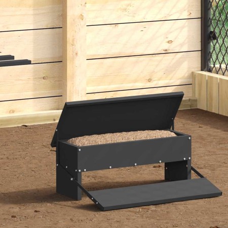 Comedero de Pedal para Pollos Negro 48,5 x 39,5 x 19 cm