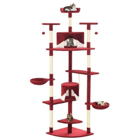 Cat scratcher with red and white sisal post 203 cm by vidaXL, Cat furniture - Ref: Foro24-170531, Price: 127,24 €, Discount: %