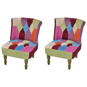 French style armchairs 2 units fabric patchwork Patchwork by vidaXL, Armchairs - Ref: Foro24-240810, Price: 265,32 €, Discoun...