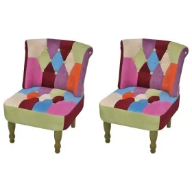 French style armchairs 2 units fabric patchwork Patchwork by vidaXL, Armchairs - Ref: Foro24-240810, Price: 265,34 €, Discoun...