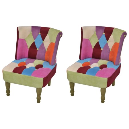 French style armchairs 2 units fabric patchwork Patchwork by vidaXL, Armchairs - Ref: Foro24-240810, Price: 270,42 €, Discoun...