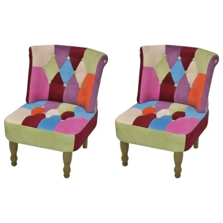 Sillones de estilo francés 2 unidades tela retales Patchwork de vidaXL, Sillones - Ref: Foro24-240810, Precio: 265,32 €, Desc...