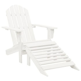 Silla de jardín con otomana madera blanca de vidaXL, Sillas de jardín - Ref: Foro24-40859, Precio: 90,62 €, Descuento: %