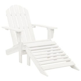 Silla de jardín con otomana madera blanca