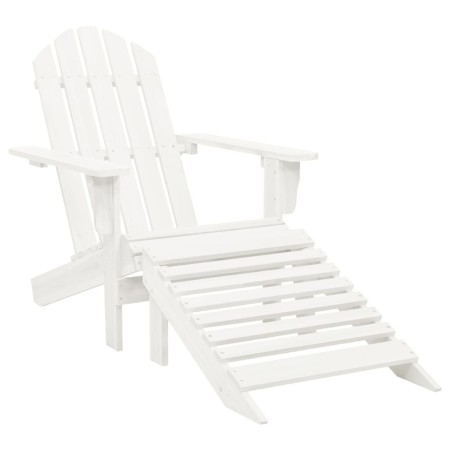 Silla de jardín con otomana madera blanca de vidaXL, Sillas de jardín - Ref: Foro24-40859, Precio: 90,62 €, Descuento: %