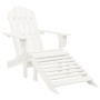 Silla de jardín con otomana madera blanca de vidaXL, Sillas de jardín - Ref: Foro24-40859, Precio: 90,62 €, Descuento: %