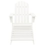 Silla de jardín con otomana madera blanca de vidaXL, Sillas de jardín - Ref: Foro24-40859, Precio: 90,62 €, Descuento: %
