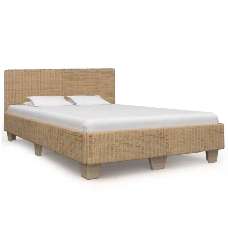 Hand-woven real rattan bed frame 140x200 cm by vidaXL, Beds and slatted bases - Ref: Foro24-283088, Price: 347,10 €, Discount: %