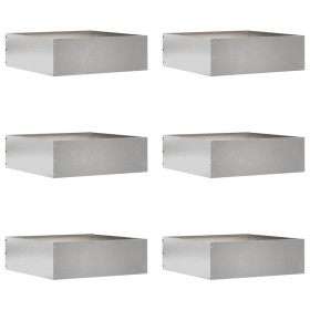 Borde de Césped 6 pcs Plateado 40 x 40 x 13 cm Acero inoxidable
