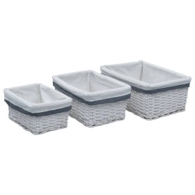 Set von 3 stapelbaren Weidenkörben Natur von vidaXL, Aufbewahrungskörbe - Ref: Foro24-286976, Preis: 39,83 €, Rabatt: %