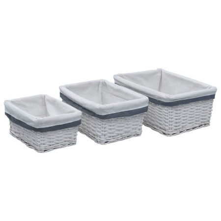Set of 3 stackable natural willow baskets by vidaXL, Storage baskets - Ref: Foro24-286976, Price: 39,83 €, Discount: %