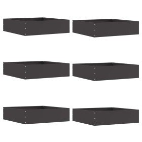 Borde de Césped 6 pcs Negro 50 x 50 x 13 cm Acero