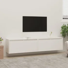 Wandschrank 2 Stk. aus massivem weißem Kiefernholz 80x30x35 cm von vidaXL, Regale und Regale - Ref: Foro24-813458, Preis: 116...