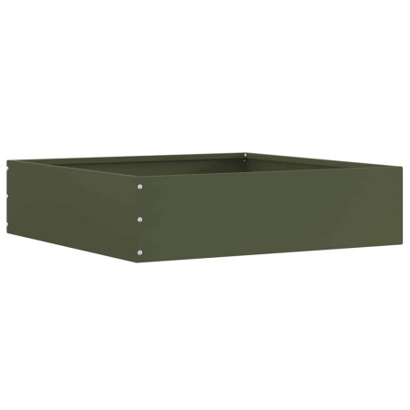 Borde de Césped Verde oliva 50 x 50 x 13 cm Acero