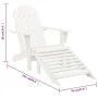 Gartenstuhl mit weißem Holz-Ottomane von vidaXL, Gartenstühle - Ref: Foro24-40859, Preis: 85,69 €, Rabatt: %