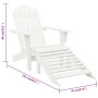 Silla de jardín con otomana madera blanca de vidaXL, Sillas de jardín - Ref: Foro24-40859, Precio: 90,62 €, Descuento: %