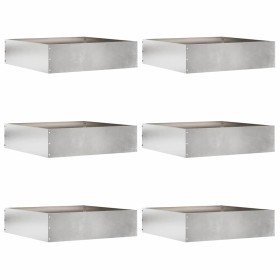 Borde de Césped 6 pcs Plateado 50 x 50 x 13 cm Acero inoxidable