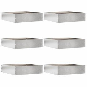Borde de Césped 6 pcs Plateado 50 x 50 x 13 cm Acero inoxidable