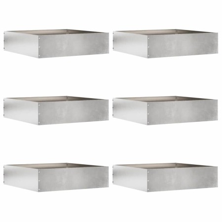 Borde de Césped 6 pcs Plateado 50 x 50 x 13 cm Acero inoxidable
