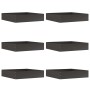 Borde de Césped 6 pcs Negro 60 x 60 x 13 cm Acero