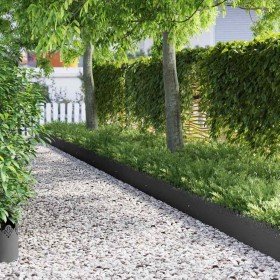 Borduras para césped 10 pcs Negro 103 x 0,05 x 22 cm Acero