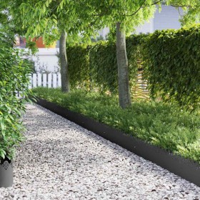 Borduras para césped 20 pcs Negro 103 x 0,05 x 22 cm Acero