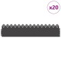 Borduras para césped 20 pcs Negro 103 x 0,05 x 22 cm Acero