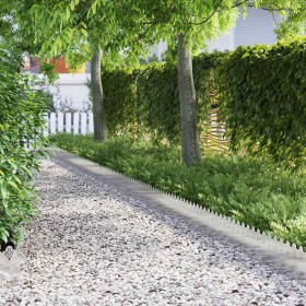 Borduras para césped 10 pcs Plateado 103 x 0,05 x 22 cm en Ribetes y bordes para jardín | Comprar online en Foro24