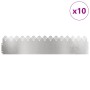 Borduras para césped 10 pcs Plateado 103 x 0,05 x 22 cm