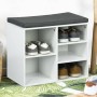 HI Schuhregal mit weißem Kissen 51,5x29x48 cm von HI, Schuhregale und Schuhorganisatoren - Ref: Foro24-445599, Preis: 52,45 €...