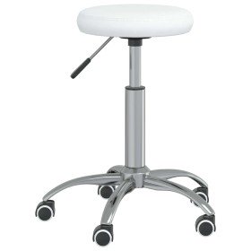 Silla de comedor de cuero sintético blanco Silla de comedor de cuero sintético blanco