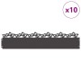 Borduras para césped 10 pcs Negro 103 x 0,05 x 22 cm Acero