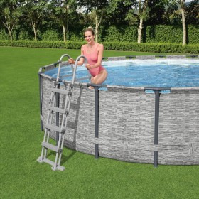 Bestway Escalera de seguridad para piscina 4 peldaños Flowclear