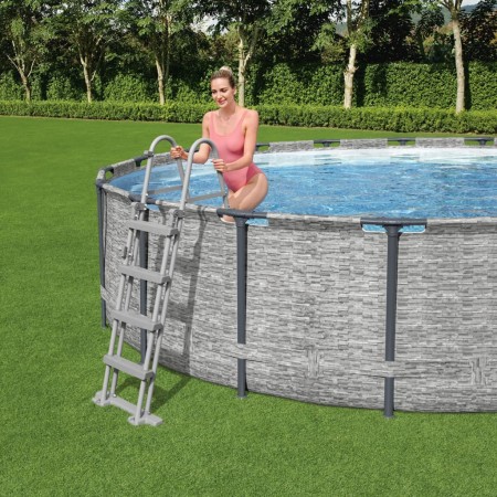 Bestway Escalera de seguridad para piscina 4 peldaños Flowclear