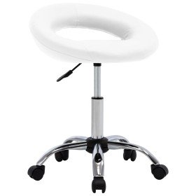 Silla de comedor giratoria cuero sintético blanco Silla de comedor giratoria cuero sintético blanco
