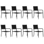 Set de muebles de comedor de jardín 9 piezas ratán PE negro by vidaXL, Garden sets - Ref: Foro24-3072509, Price: 440,96 €, Di...