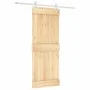 Puerta corredera con herrajes madera maciza de pino 80x210 cm de vidaXL, Puertas - Ref: Foro24-3203180, Precio: 178,81 €, Des...