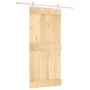 Schiebetür mit Beschlägen aus massivem Kiefernholz, 95 x 210 cm von vidaXL, Türen - Ref: Foro24-3203183, Preis: 197,41 €, Rab...