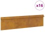 Valla para caracoles 16 pcs Oxidado 100 x 3,5 x 25 cm